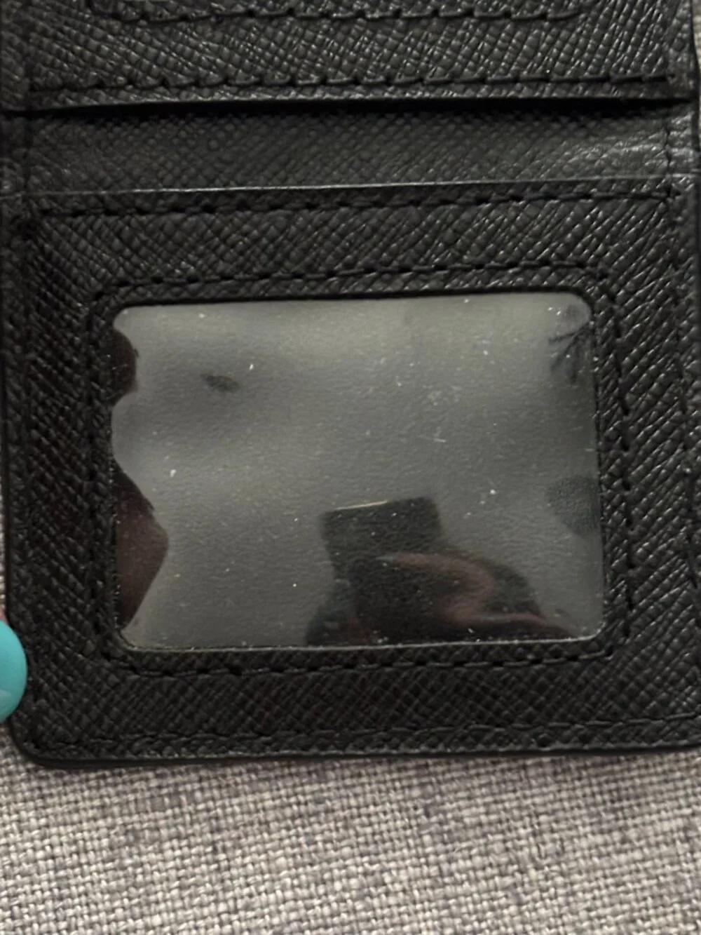 Michael Kors Saffiano Leather Mini Envelope Coin Pouch Keychain Wallet Black